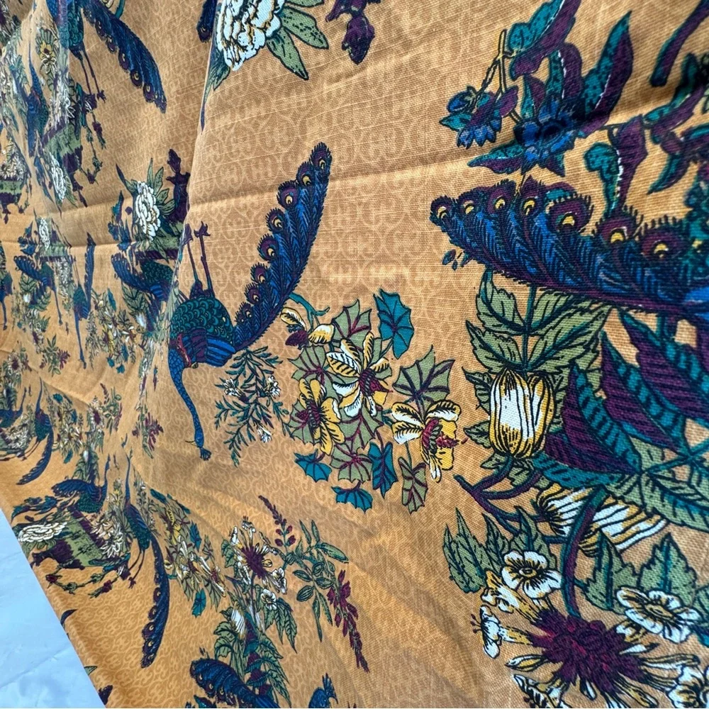 Vintage World Market Peacock Floral Tablecloth 60x90
